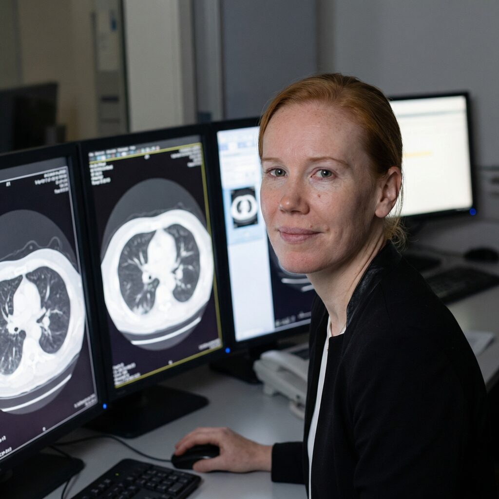 PD Dr. med. Bettina Baeßler bei der radiologischen Befundung